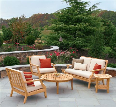 别墅花园休闲柚木沙发套装柚木沙发防雨防晒耐用