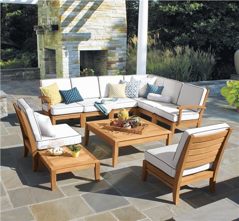 别墅花园休闲柚木沙发套装柚木沙发防雨防晒耐用