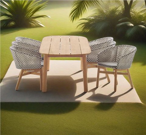 户外柚木编织椅