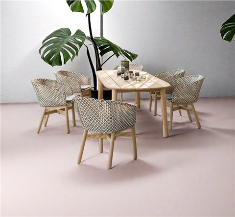 户外柚木编织椅