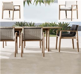 户外铝合金柚木家具椅