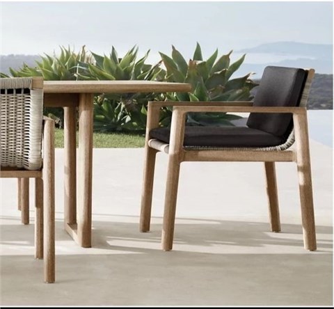 户外铝合金柚木家具椅