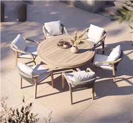 露台室外柚木桌椅