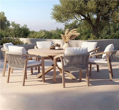 露台室外柚木桌椅