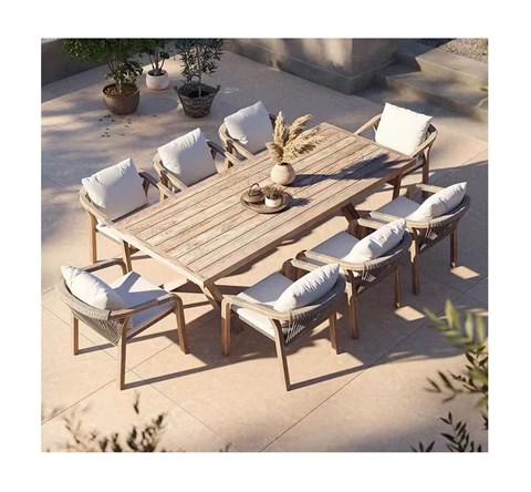 露台室外柚木桌椅