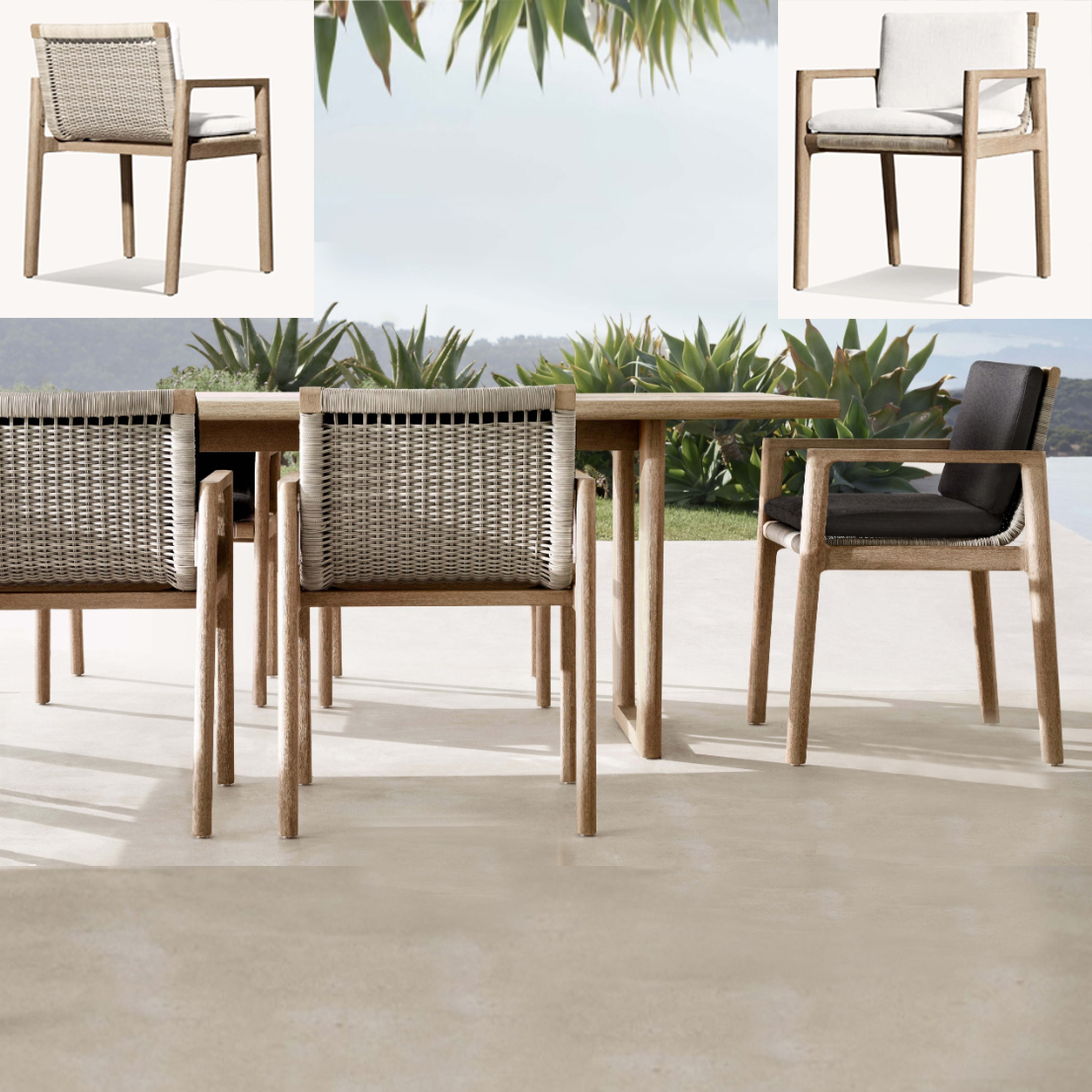 户外铝合金柚木家具椅 户外铝合金柚木家具椅